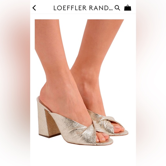 Loeffler Randal Laurel twisted metallic cracked leather mule size 7 - Picture 4 of 5